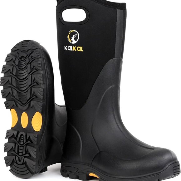Rubber Waterproof Insulated Neoprene Rain Boots for Men Women Outdoor Work